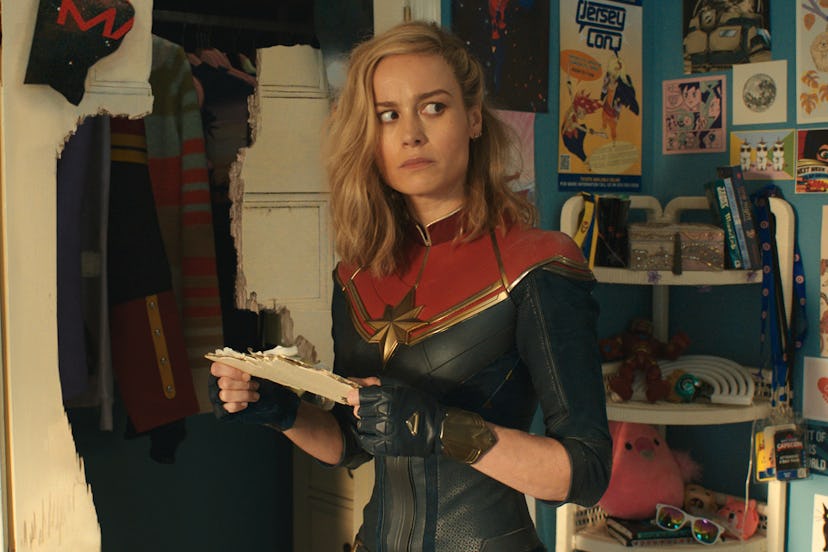 Brie Larson as Captain Marvel/Carol Danvers in Marvel Studios' THE MARVELS. Photo courtesy of Marvel...