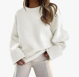 ANRABESS Crewneck Oversized Fuzzy Sweater