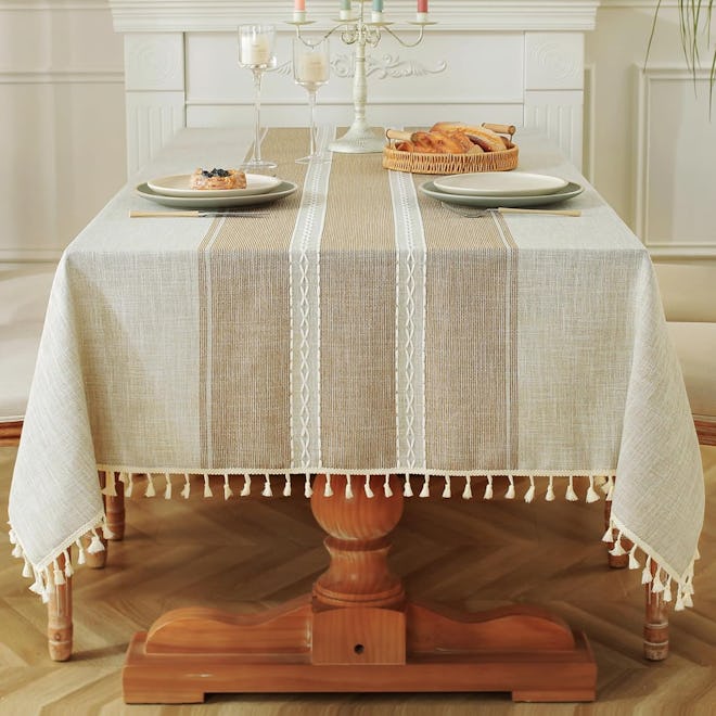 Laolitou Cotton Linen Waterproof Tablecloth