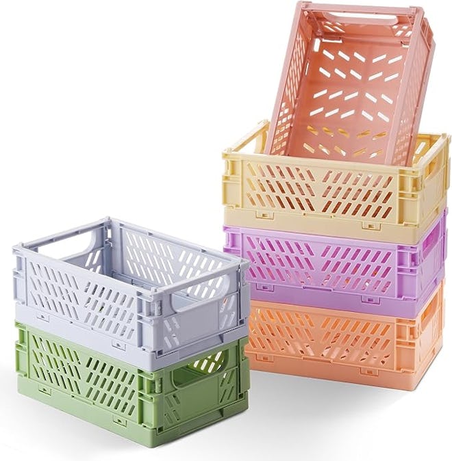 HUUSMOT Pastel Storage Crates (6-Pack)