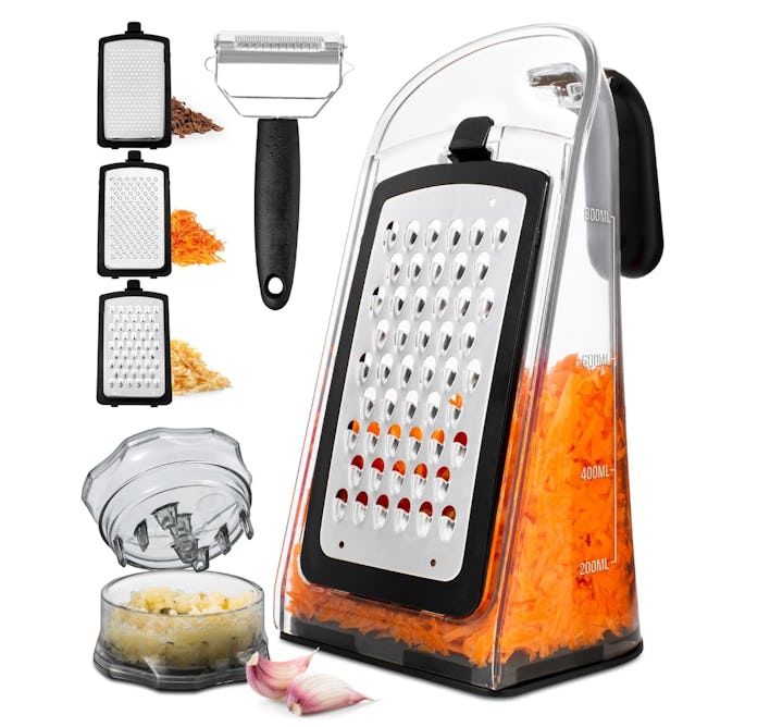 Joined Cheese Grater with Garlic Crusher