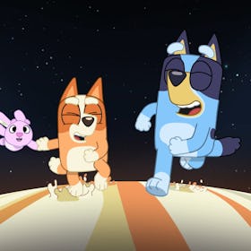 Bingo and Bluey race across the stars to the tune of Gustav Holst's "The Planets"