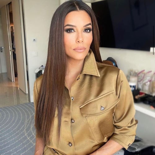 Eva Longoria long straight hair with middle part