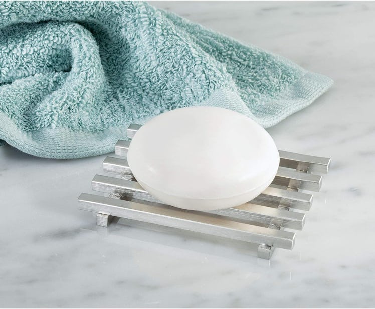 iDesign Steel Self-Draining Bar Soap Holder