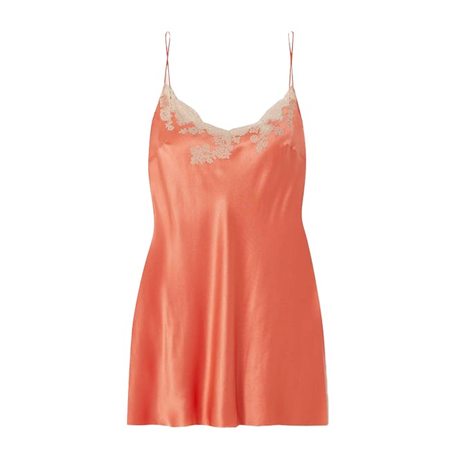  Lace-Trimmed Silk-Satin Chemise