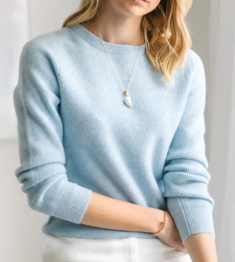 baby blue cashmere sweater