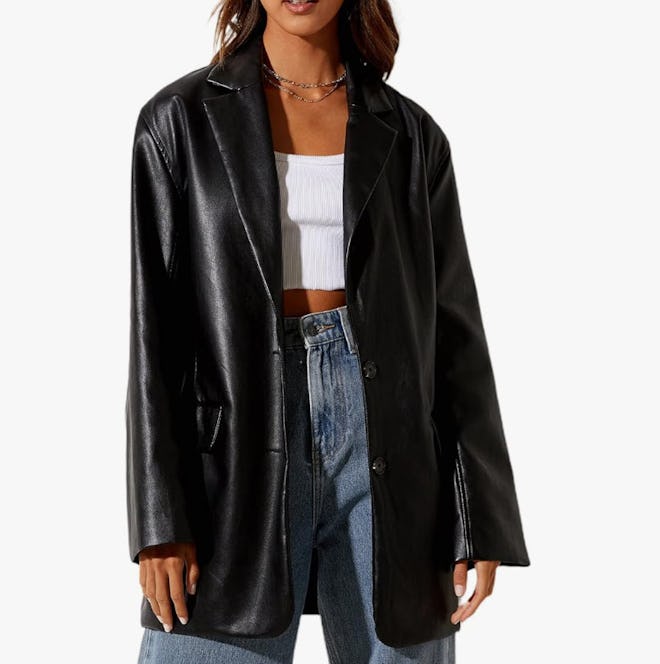 Pengnight Faux Leather Jacket