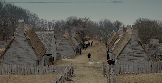 Plymouth Colony as depicted in the Ric Burns documentary, 'The Pilgrims.'