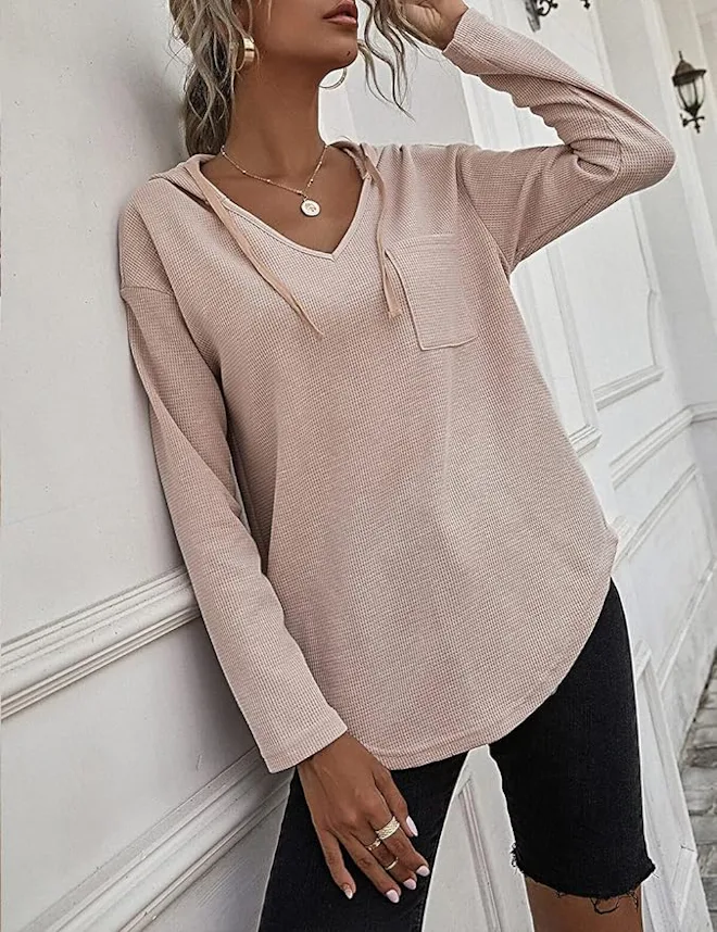 morhuduck V-Neck Drawstring Pullover