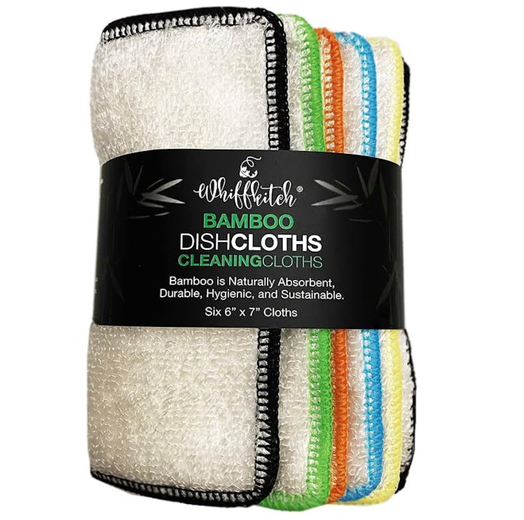 Whiffkitch Bamboo Dishcloths & Cleaning Cloths (6-pack)