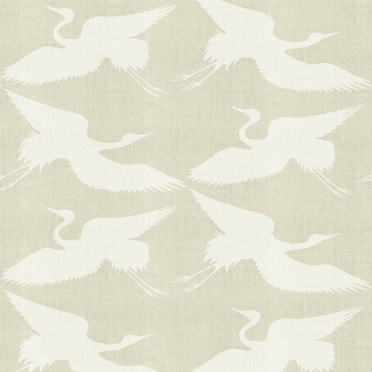Paper Cranes Raw Linen Wallpaper