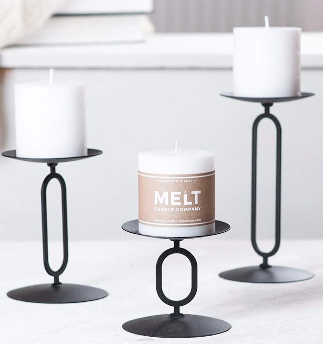 Melt Candle Company Black Metal Base Candleholders (3-Pack)
