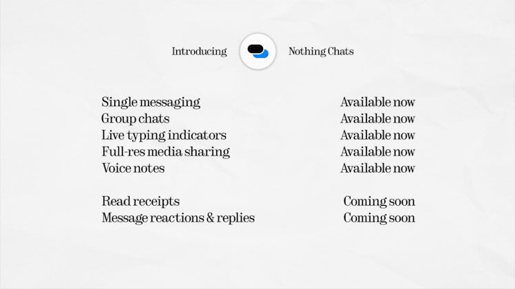 Nothing Chats features that work with iMessage