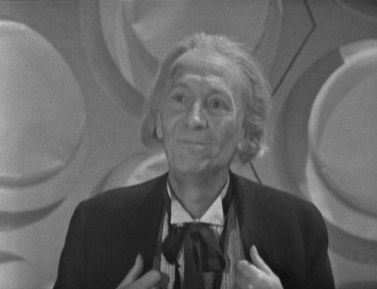 William Hartnell as the 1st Doctor at the end of "The Dalek Invasion of Earth."