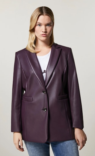 purple fabric blazer