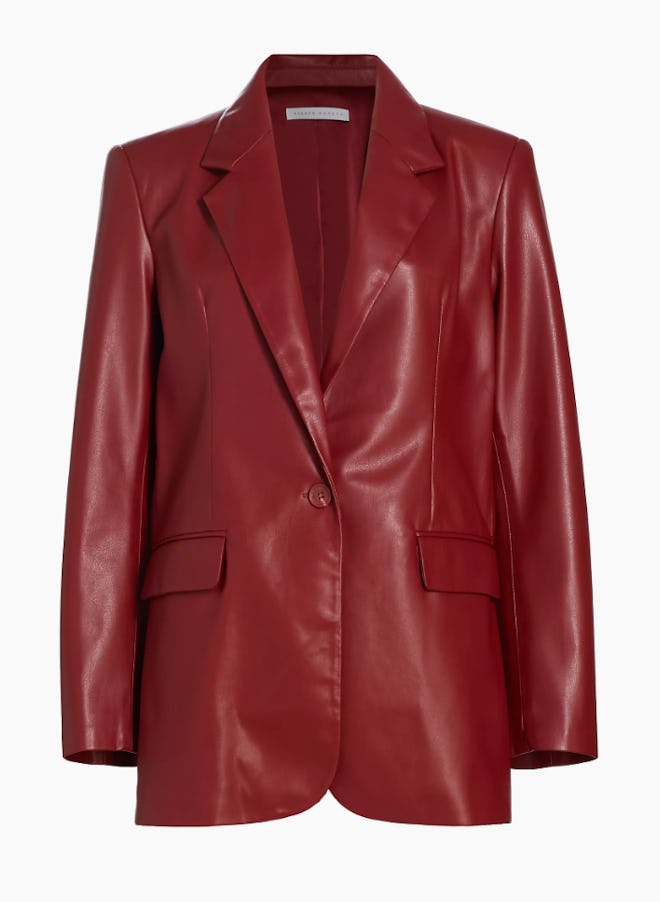 faux leather jacket red 