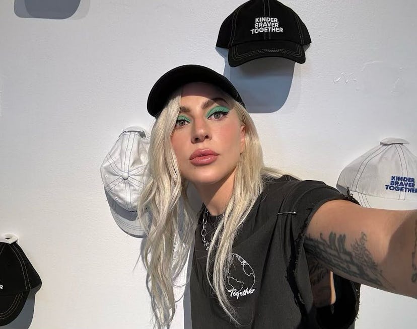 Lady Gaga's vibrant green eyes are on trend for winter 2024.