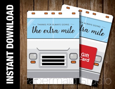 Printable Delivery Truck Driver Thank You Card