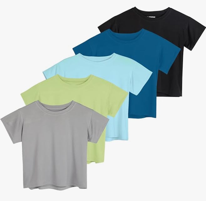 Real Essentials Dry Fit Crop T-Shirts (5-Pack)