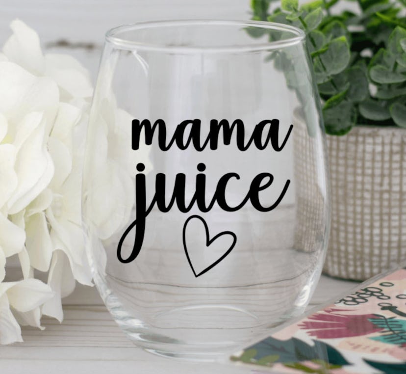 "Mama Juice" Stemless Wine Glass