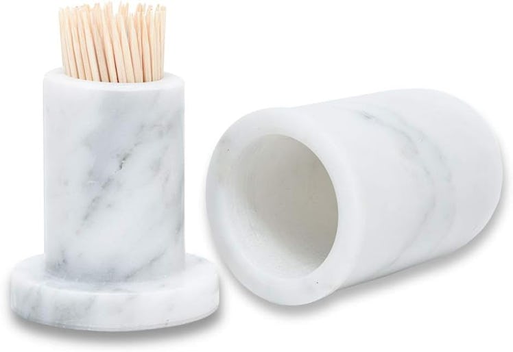 JIMEI Marble Toothpick Holder with Lid