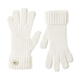 Gucci GG-patch wool-blend gloves