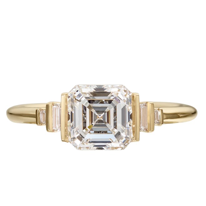 Lab Grown Asscher Diamond Engagement Ring