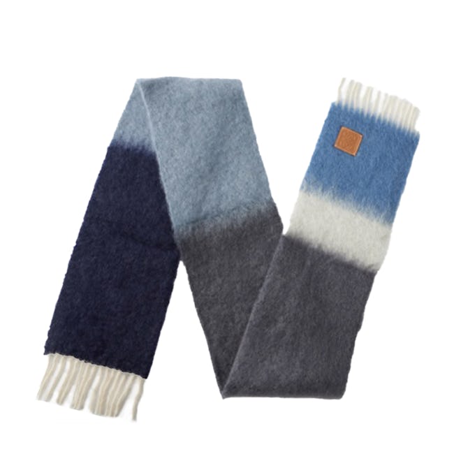 Loew Anagram-patch Striped Mohair-Blend Scarf