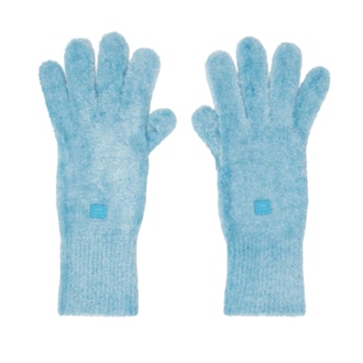 Acne Studios Blue Textured Gloves