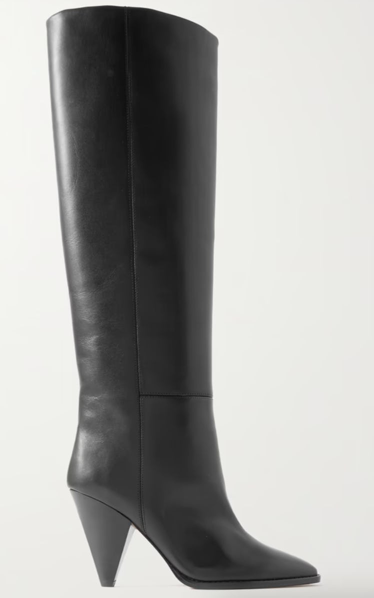 black knee-high boots