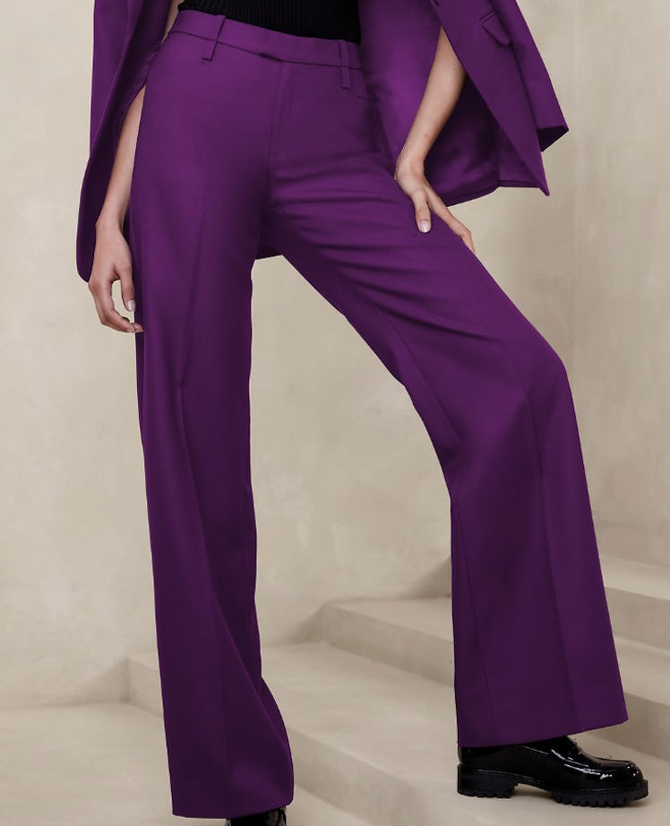 purple wool pant