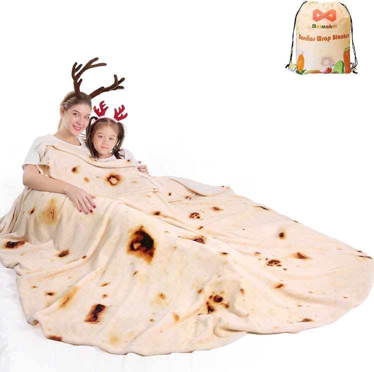 mermaker Burritos Tortilla Throw Blanket