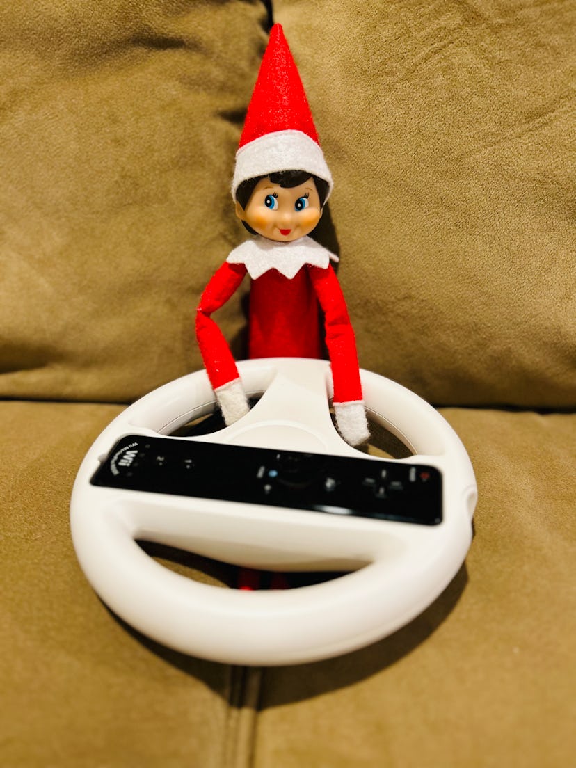 elf on the shelf playing video games