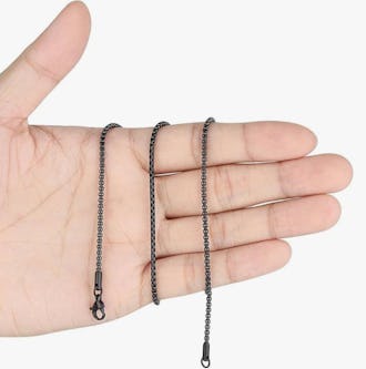 FOSIR Stainless Steel Black Rolo Cable Chain