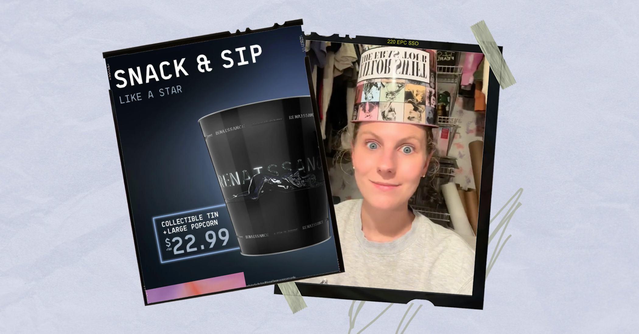 Popcorn buckets from Taylor Swift's Eras tour concert movie and Beyonce's Renaissance tour are all f...