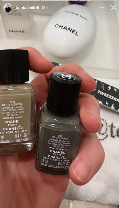 Tom Bachik shares the khaki green Chanel nail polish colors used on Margot Robbie for the 'Saltburn'...
