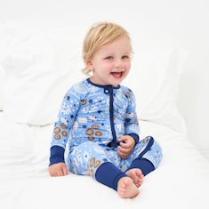 Hanukkah pajamas for babies, a Hanukkah zip up pajama