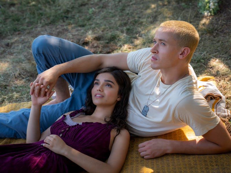 Rachel Zegler as Lucy Gray Baird and Tom Blyth as Coriolanus Snow in 'The Hunger Games: The Ballad o...