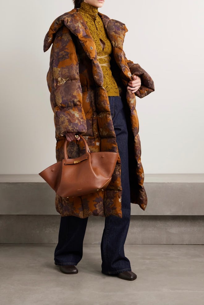 Oversized Padded Quilted Printed Shell Coat