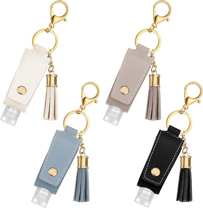Patelai Travel Bottle Keychain Holder (4-Pack)