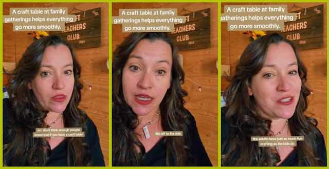 Craft teacher Michelle from Moonlight Makes makes a strong argument in favor of holiday craft tables...