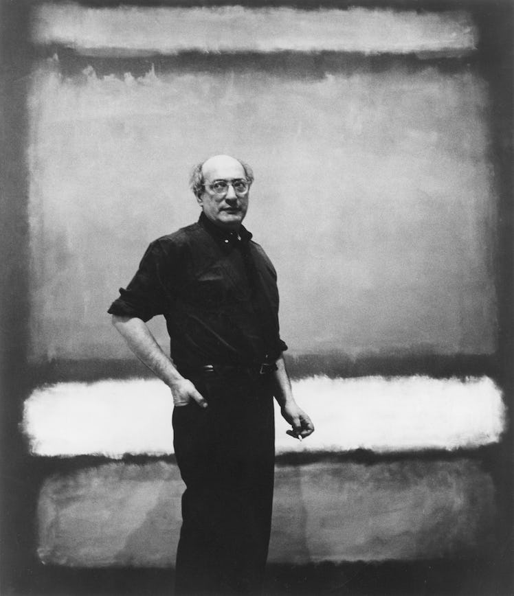 Mark Rothko with No. 7, 1960, photographed by artist Regina Bogat. Artwork © 1998, Kate Rothko Prize...