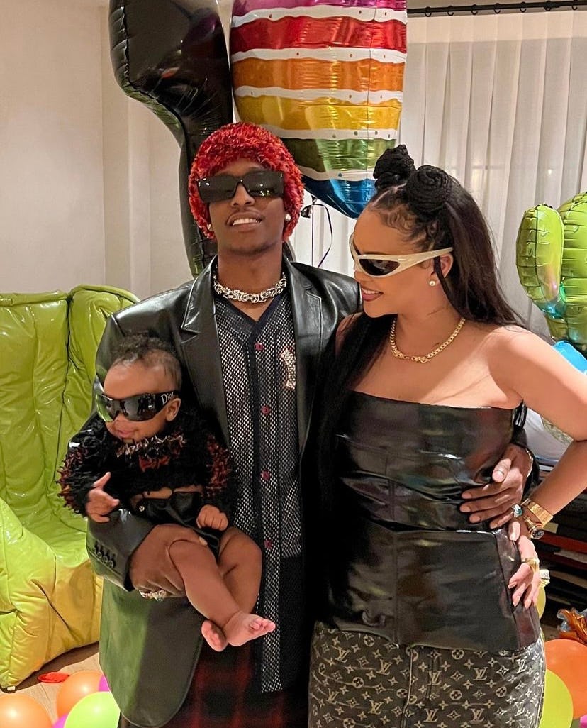 A$AP Rocky and Rihanna celebrated son RZA’s first birthday on Instagram.
