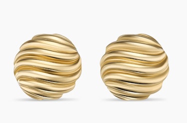gold cable stud earrings