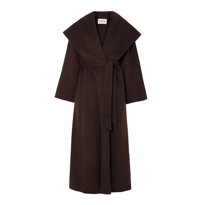 Zinnia belted wool-blend felt coat