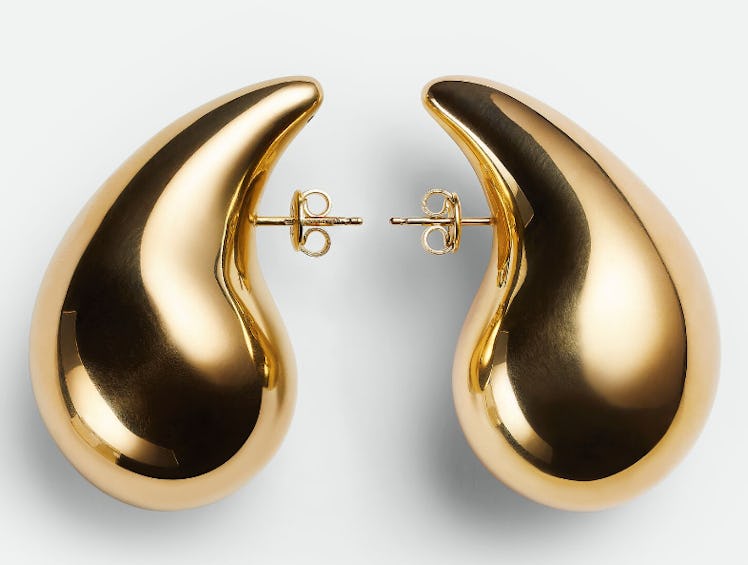 gold large drop earrings