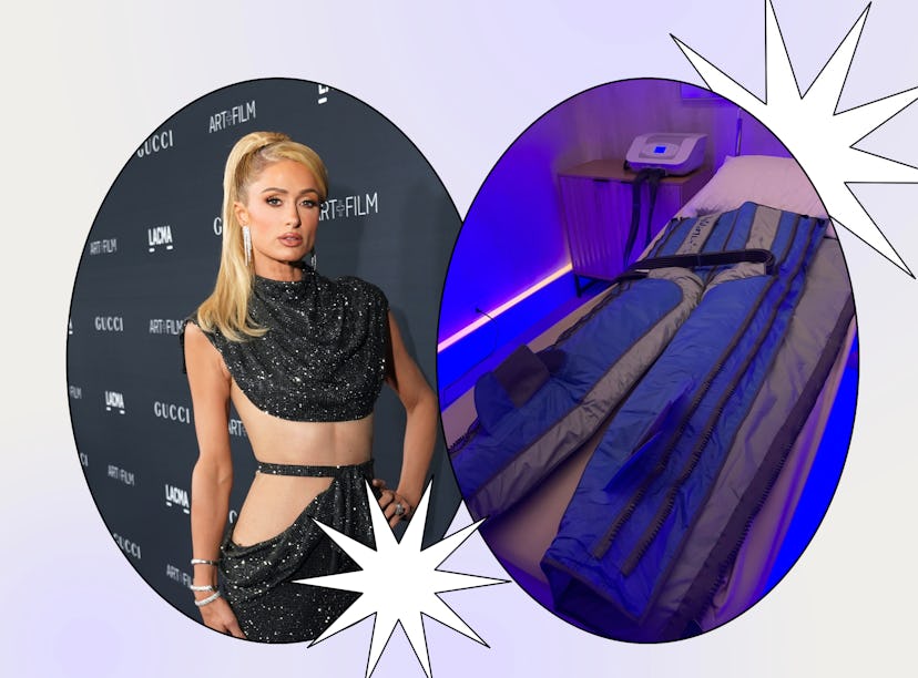 Paris Hilton is a celebrity who’s tried the lymphatic drainage compression suit.