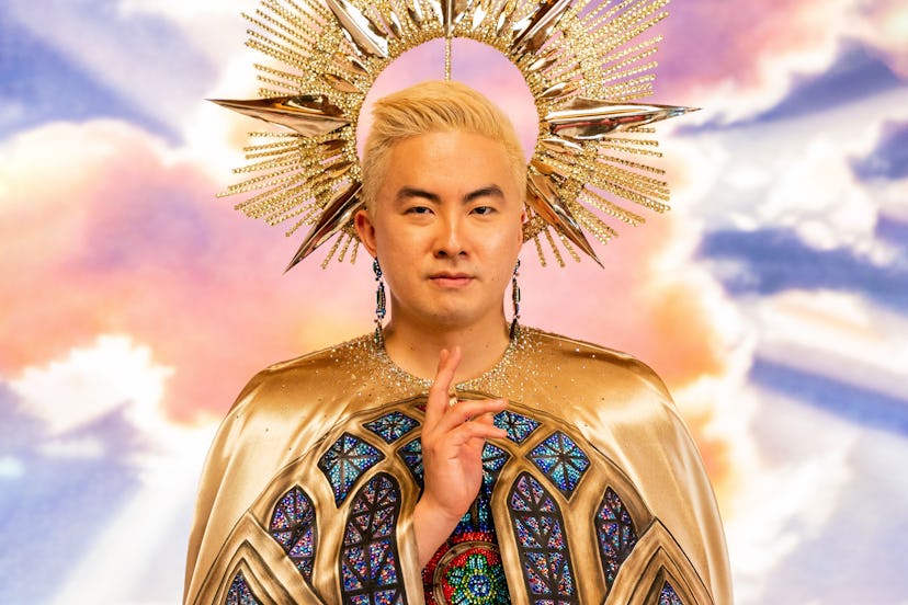 Bowen Yang as God in 'Dicks!: The Musical.'