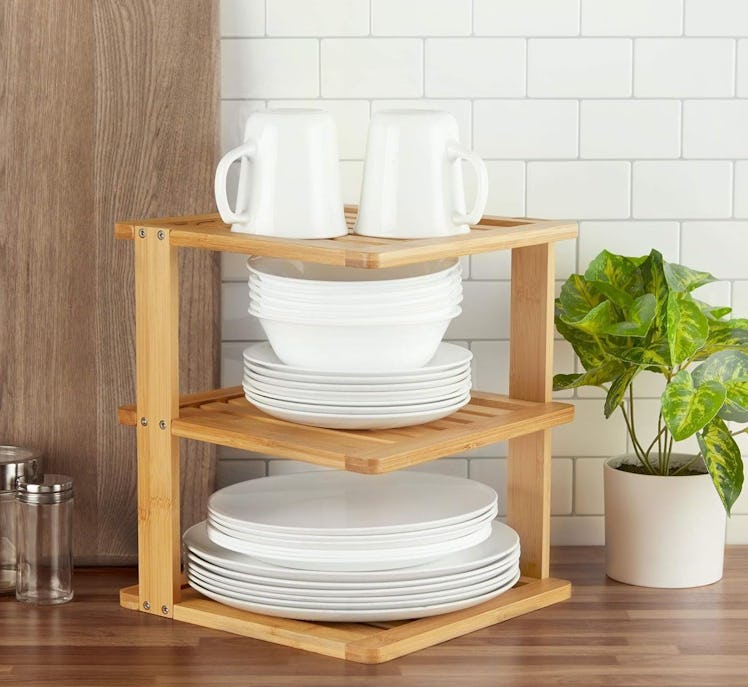 BERYLAND Bamboo Corner Shelf