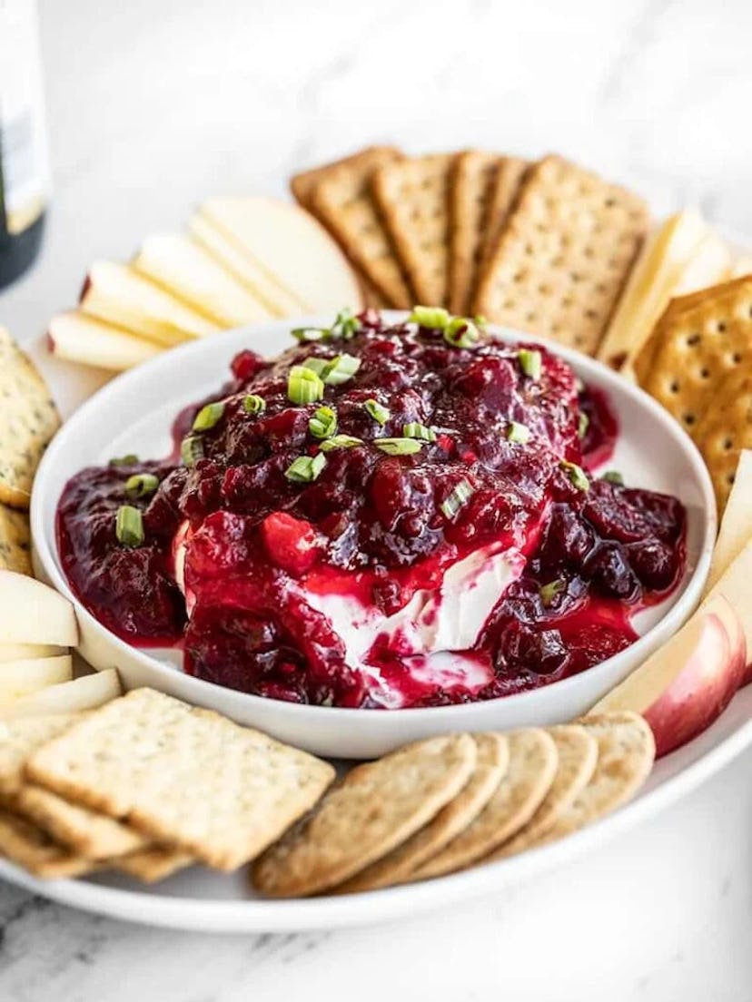 Cranberry cream cheese dip, an easy Thanksgiving appetizer
